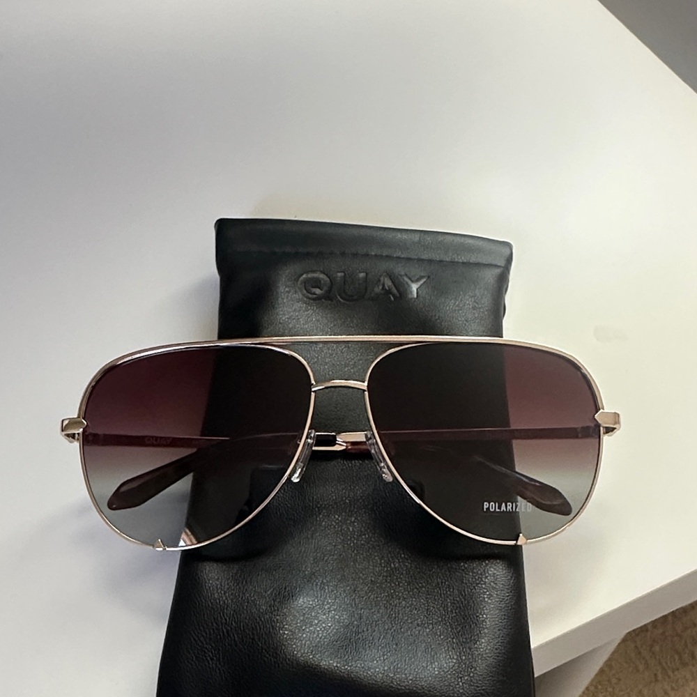 Quay Australia Gold Aviator Sunglasses - Picture 2 of 3
